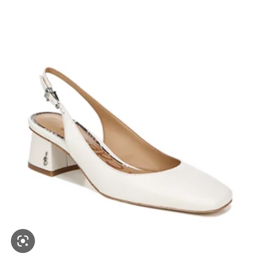 Sam Edelman white Tamra sling back square toe size 7